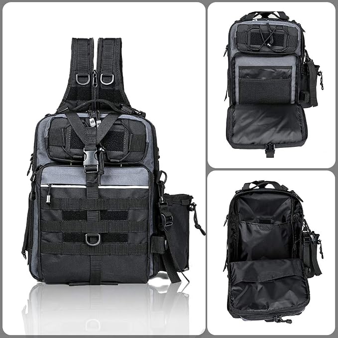 BLISSWILL Outdoor Tackle Bag - Large Water-Resistant Fishing Backpack