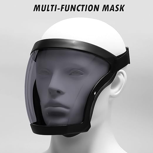 Anti-Fog Full Face Active shields Protection Visible Expression Transparent Breathable Comfortable Adults Reusable (Grey, 5PCS)