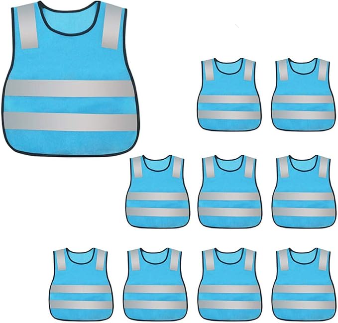 AIEOE Kids High Visibility Safety Vest Reflective Running Lightweight Traffic Walking Breathable Construction Vest