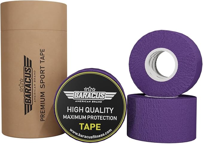 BARACUS Premium Thumb Tape Cross Training and Weightlifting for the Best Hook Grip - 23 ft Long - WOD Tape Chalk and Sweat Proof - Hook Grip Lifting Athletic Thumb Tape (Royal Purple)