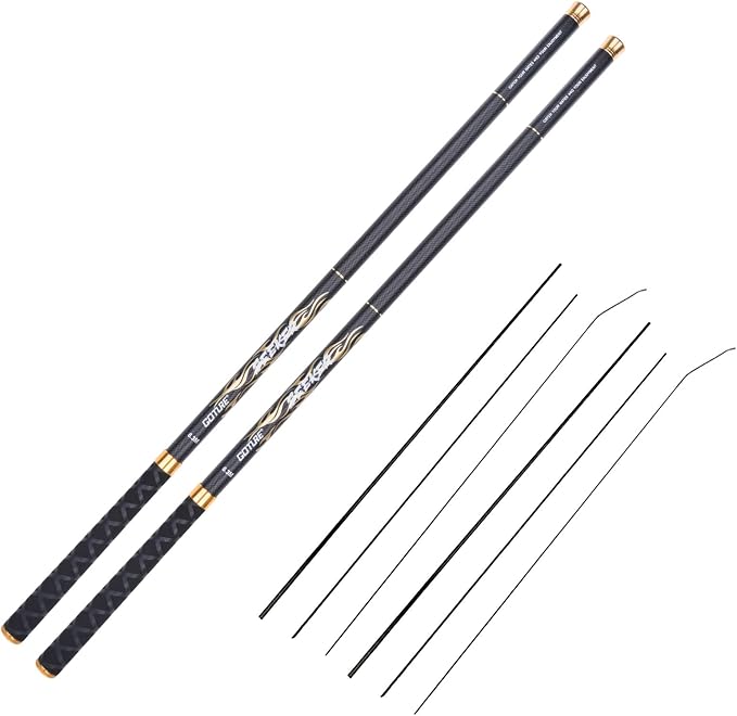 Goture Telescopic Tenkara Fishing RodPortable Hand Fishing Poles 12-24Ft | Reinforced ultralight blank resists cracking on hard runs; ideal all-round length for stream, pond & lake bank fishing