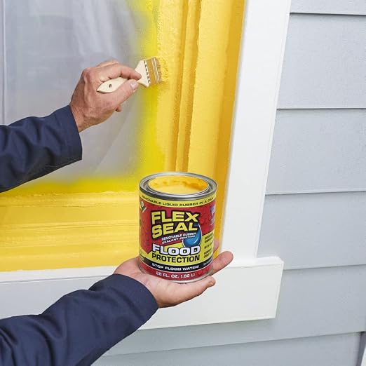 Flex Seal Liquid Flood Protection, 122 oz, Waterproof Rubberized Liquid, Removable, Use on Windows, Doors, Garage Doors, Seams, Casings, Thresholds, Conduits, Vents, Ducts, and More