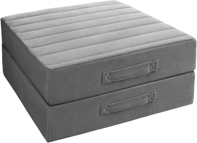 Codi Thick Replacement Couch Cushions 2 Sets, Upholstery Foam with Washable Covers for Sofa Cushion Chair Meditation - 24 × 24 × 5 Inch, High Density Foam, Grey