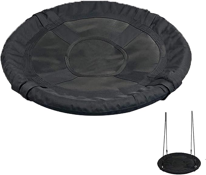 40-Inch Tree Swing Replacement Fabric，Saucer Swing Replacement Cover，Round Saucer Swing Seat Cover, Oxford Fabric(Black, 40) (Black, 40 inch)