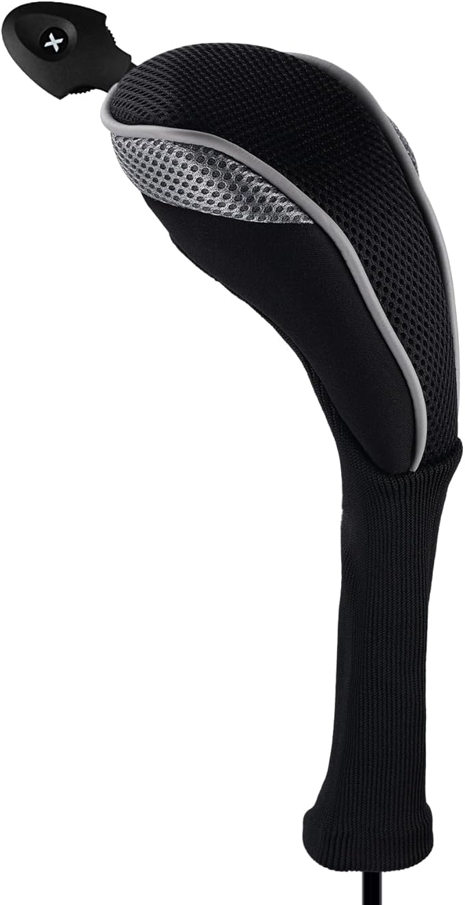 Andux 4 Pack Long Neck Golf Hybrid Club Head Covers Dial No. Tag CTMT-01 | Mesh Breathable material | all the Same Size | Coloured Piping | Pull-On Closure