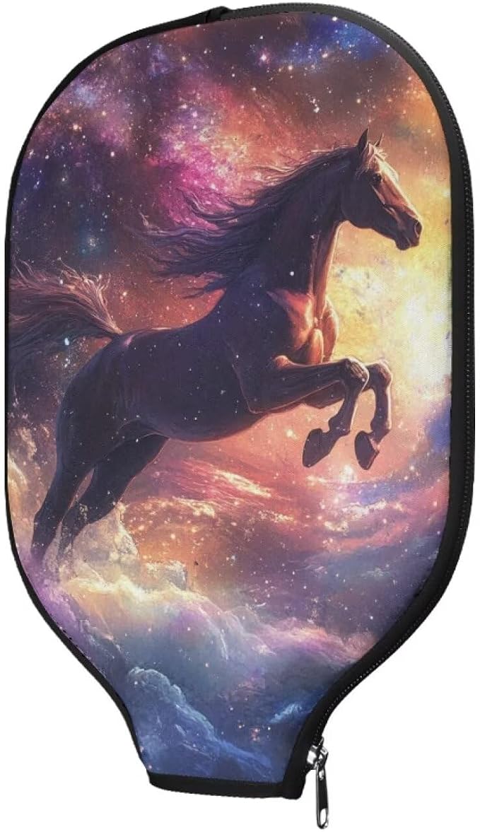Horse Pickle Ball Paddle Cover 1 Pieces Pickleball Paddle Cover with Zippered Pickleball Covers for Paddles Racket Sleeve for Most Standard Pickball Paddles Gifts for Sports Lovers