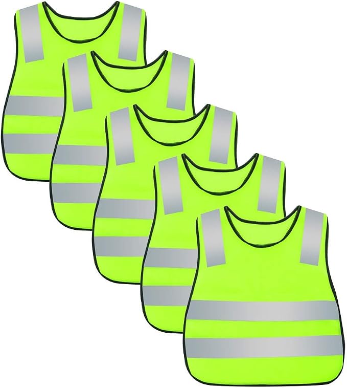 AIEOE Kids High Visibility Safety Vest Reflective Running Lightweight Traffic Walking Breathable Construction Vest