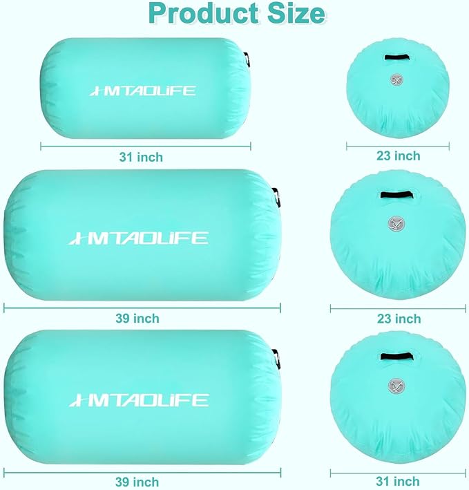 Gymnastics Air Roller Air Barrel, Inflatable Tumble Roller Mat, Air Roller Gymnastics Barrel Kids Back Somersault Backbend Trainer for Yoga Training Cheerleading Home Use