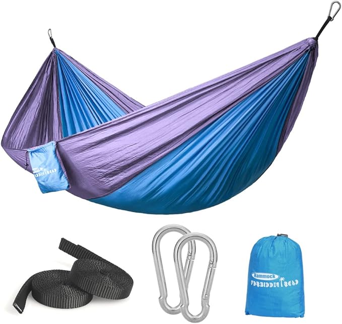 Forbidden Road Camping Hammock 400lbs Capacity Portable Hammock for Outside, Backyard, Travel, Backpacking, Beach