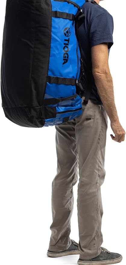 TIOGA Venture Outdoor Duffel Bag with Backpack Straps, Weather Resistant, Rugged Construction, Gear Hauling for Outdoor Adventures, Large / 70L, Blue