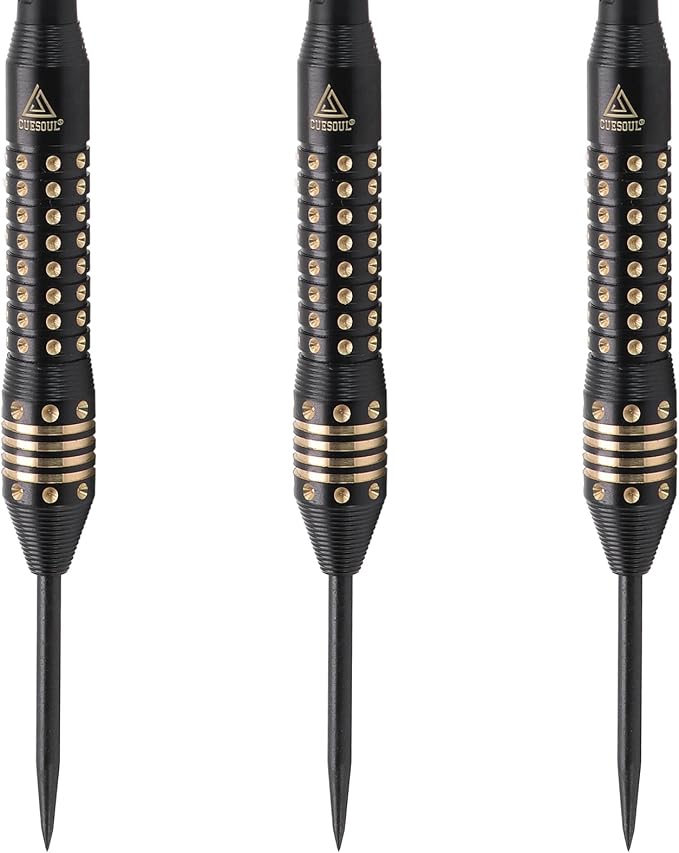 CUESOUL Steel Tip Darts Set 20/22/24 Grams with Deluxe PU Darts case-Black Scorpion Series