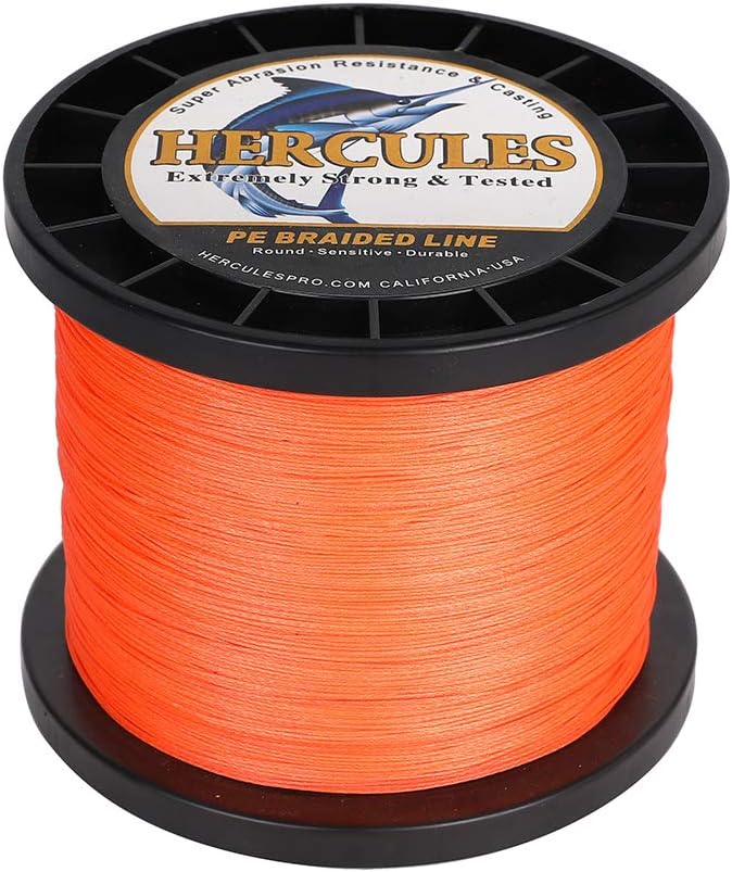 HERCULES Cost-Effective Super Cast 8 Strands Braided Fishing Line 10LB to 300LB Test for Salt-Water,109/328/547/1094 Yards(100M/300M/500M/1000M),Diam.#0.12MM-1.2MM,Hi-Grade Performance,Variety Colors