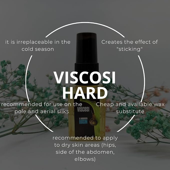 Viscosi Spray Grip (Liquid Rosin) 2-Bottles (1oz+1oz) - Firm Grip for Pole Dance, Aerial Silks, Tennis, Climbing, Gym - Dry Hands Rosin Spray