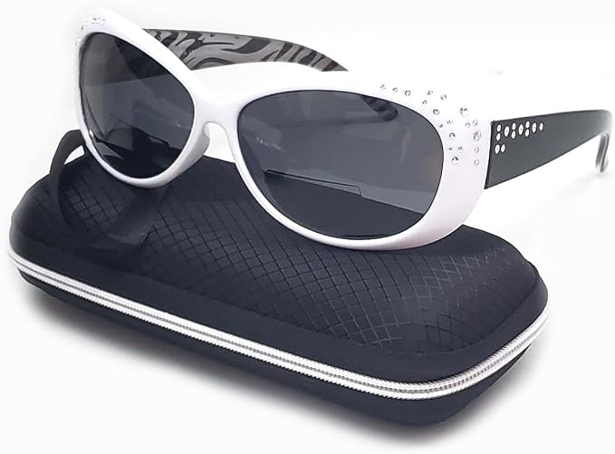 Polarized Bifocal Reading Sunglasses for Women Cat Eyes Outdoor UV400 Sun readers Fishing White Frame