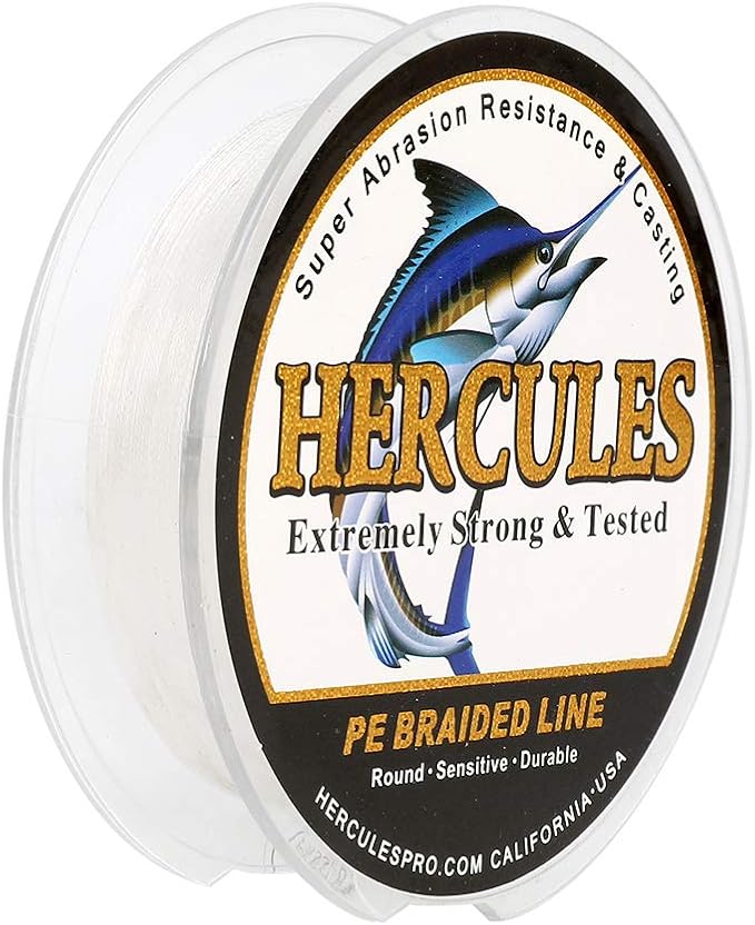 HERCULES Cost-Effective Super Strong 4 Strands Braided Fishing Line 6LB to 100LB Test for Salt-Water, 109/328 / 547/1094 Yards (100M / 300M / 500M / 1000M), Diam# 0.08MM - 0.55MM, Hi-Grade