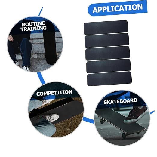 Alasum 5pcs Slip Sandpaper Skateboard Grip Tape Sheets Rubberized Grip Tape for Longboard Skateboard