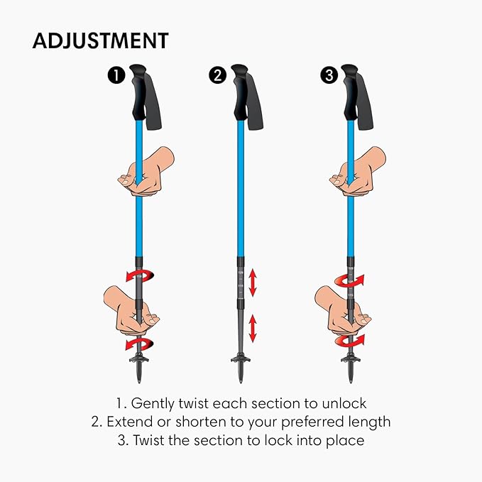 Fizan Tierra Trekking Poles – 8 oz, Ultralight, Backpacking, Thru Hiking Poles, Adjustable, Collapsible, Customized Fit, Cork Grips, Aluminum Walking Sticks