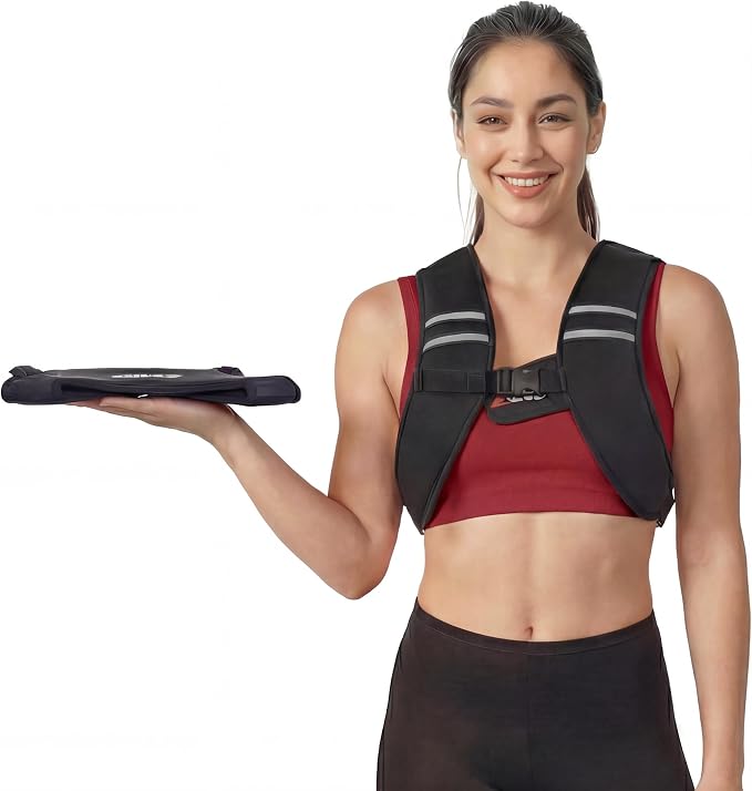 ZELUS Weighted Vest, Washable Z-Fit Soft Iron Weighted Vest for Women and Men, 5/10/15 lb Weight Vest with Reflective Strips & Adjustable Straps, Ultra Thin Weight Vest for Gym Strength Training