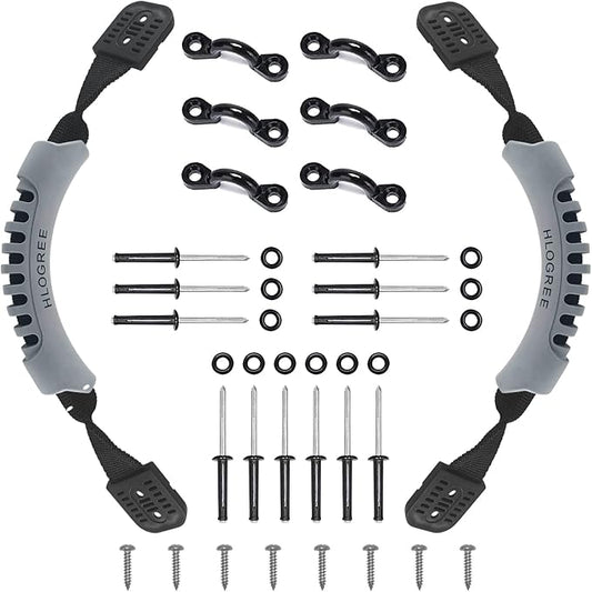 HLOGREE Kayak Handles 2/4 Pack,Kayak Carry Handle with Rivets,Kayak Replacement Handles,Kayak Handles for Emotion/Pelican/Hobie/Lifetime/sit on top/Ocean/Wilderness Accessories,Kayak Parts
