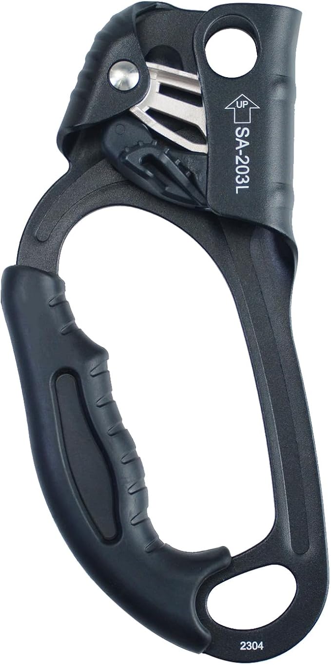 UIAA & CE Certified Climbing Rappelling Equip Hand Ascender Left Right Hand for 8-13mm Rope 4kN