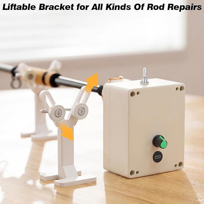 2 Set Plug in Fishing Rod Repair Machines Fishing Rods Rotator for Fish Pole Repair Building DIY Wrapping and Winding Stepless Speed Adjustment Building Kit and Supplies for Epoxy Drying