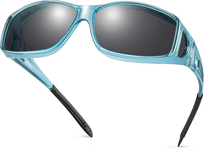URUMQI Polarized Sunglasses Fit Over Glasses for Men Women, Wraparound Sun Glasses UV400 Protection for Driving Fishing