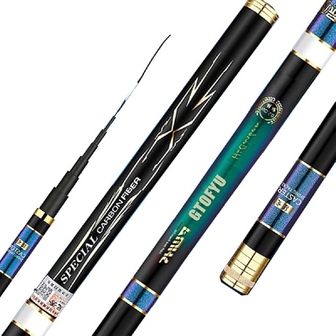 Telescopic Tenkara Fishing Rod Ultralight Travel Fishing Rod Portable Collapsible Bass Crappie Rod,1 Piece Carbon Stream Trout Pole 12 15 18 21 25 28 Free Tip Set(Top 1+2 Segment)