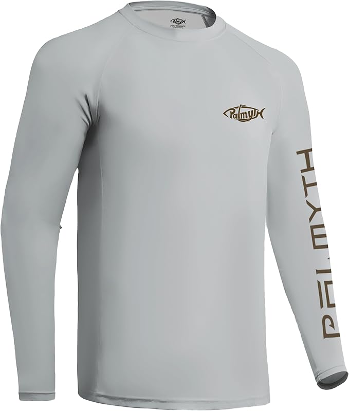 Palmyth Fishing Shirts for Men Long Sleeve UPF 50+ T Shirt Sun Protection | Quick Dry, Sun Protection, Myth-Cool Fabric, Fish Print, Moisture Wicking, Stretchy, Breathable, Fishing,Boating,Outdoor Wear
