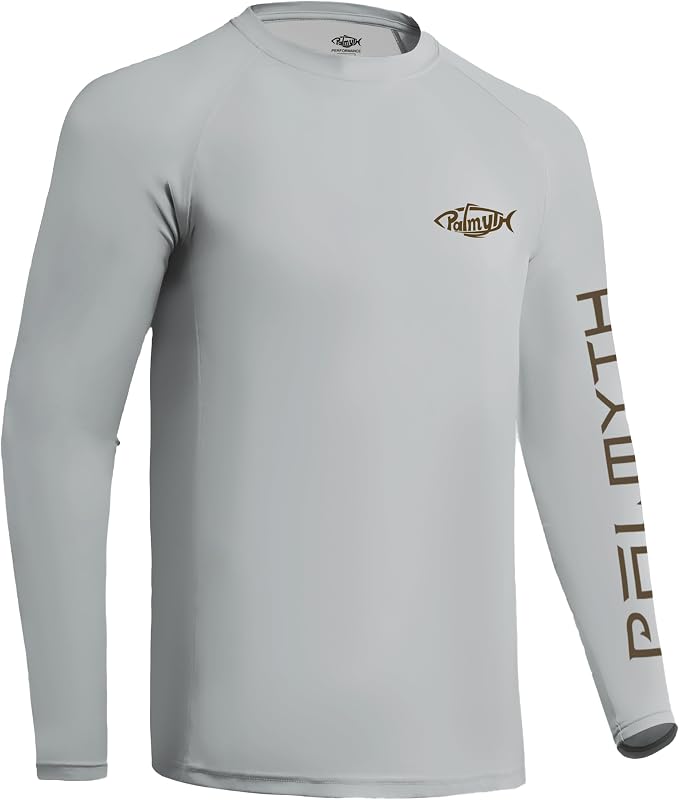 Palmyth Fishing Shirts for Men Long Sleeve UPF 50+ T Shirt Sun Protection | Quick Dry, Sun Protection, Myth-Cool Fabric, Fish Print, Moisture Wicking, Stretchy, Breathable, Fishing,Boating,Outdoor Wear