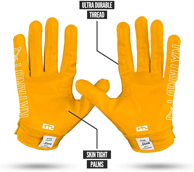 Nxtrnd G2 Pro Football Gloves, Men's Ultra Sticky Elite Receiver Gloves
