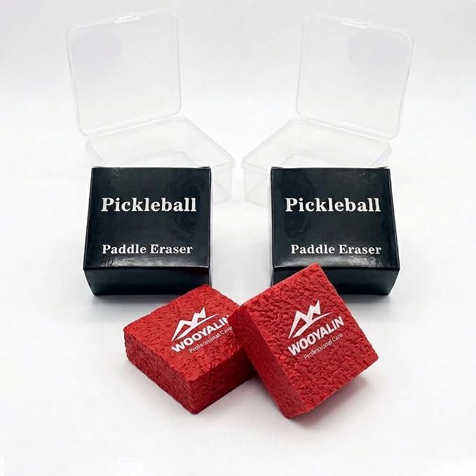 Pickleball Paddle Eraser – Paddle Cleaner for Carbon Fiber & Graphite Paddles, Removes Ball Residue & Dust, Restores Spin & Grip, Includes Clear Carry Case