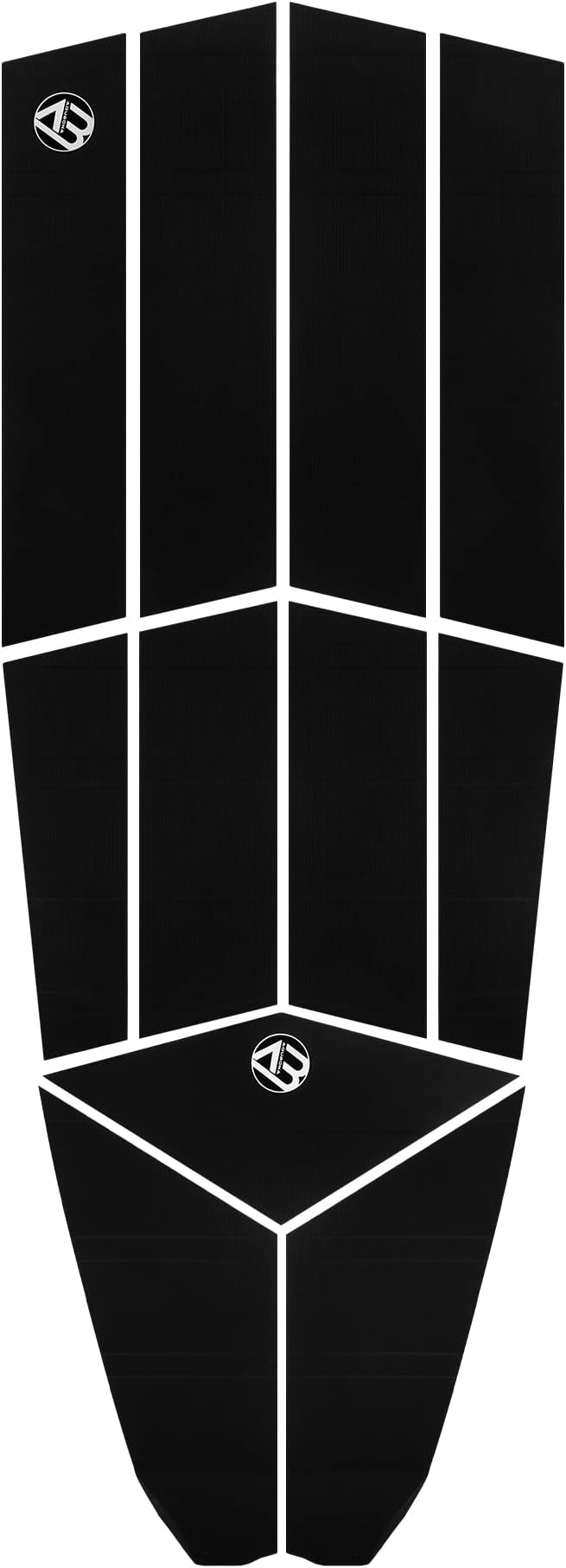 11 Piece Surf Small Deck Traction Pad Premium EVA Grip Foam with Adhesive for Longboard Paddleboard Surfboard, Deck Pad/Traction Pad/Tail Pads White, Black