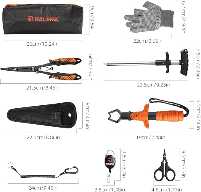 Fillet Knife Set for Beginner, Fishing Pliers Precisely, Fish Measuring Tape, Non Slip Grip Fishing Knife, Saltwater Fishing Accessories, Great Value Fishing Tackle