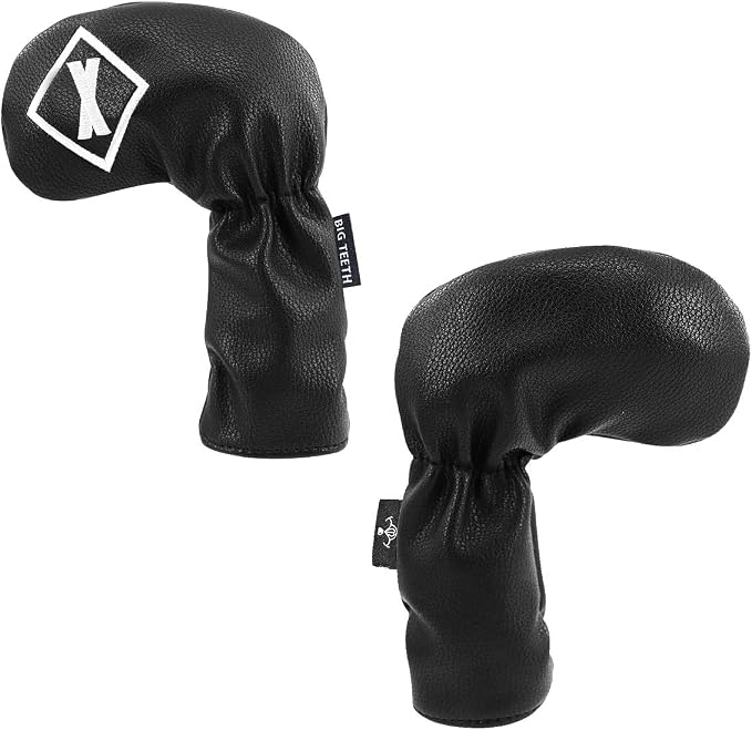 BIG TEETH Golf Iron Head Covers 10Pcs Set Long Neck Golf Club Protector Leather with Number Tag fit for Taylormade All Brands