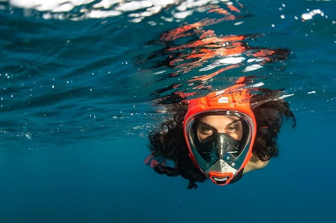 OCEAN REEF - Aria QR + Quick Release Snorkeling Mask - Full Face Snorkeling Mask - 180 Degree Underwater Vision - 8 Colours and 4 Sizes