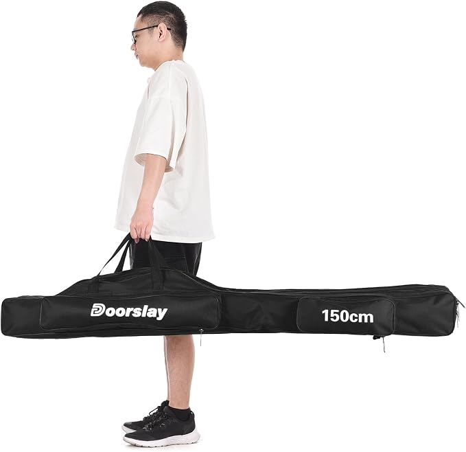 Fishing Rod Case Three Layers Fishing Rod Bag Oxford Portable Folding Fishing Pole Bag Outdoor Waterproof Tackle Storage Travel Bags Carry Organizer for Fishing Camping Hiking
