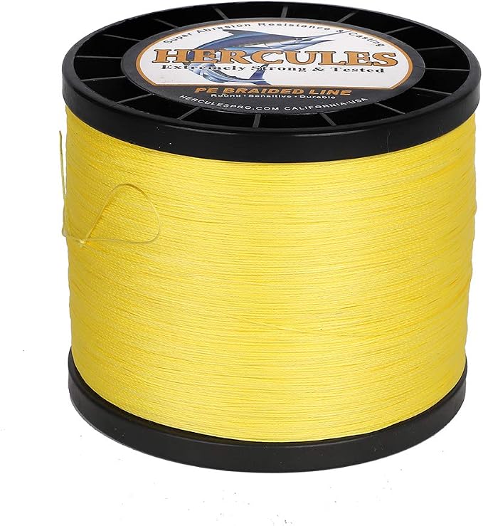 HERCULES Cost-Effective Super Cast 8 Strands Braided Fishing Line 10LB to 300LB Test for Salt-Water,109/328/547/1094 Yards(100M/300M/500M/1000M),Diam.#0.12MM-1.2MM,Hi-Grade Performance,Variety Colors