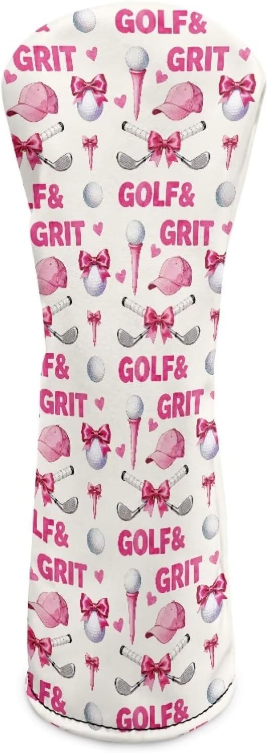 Rnyleeg Golf Club Head Covers for Women Driver Head Cover Leather Fairway Wood Headcover Hybrid Headcovers for Golf Clubs