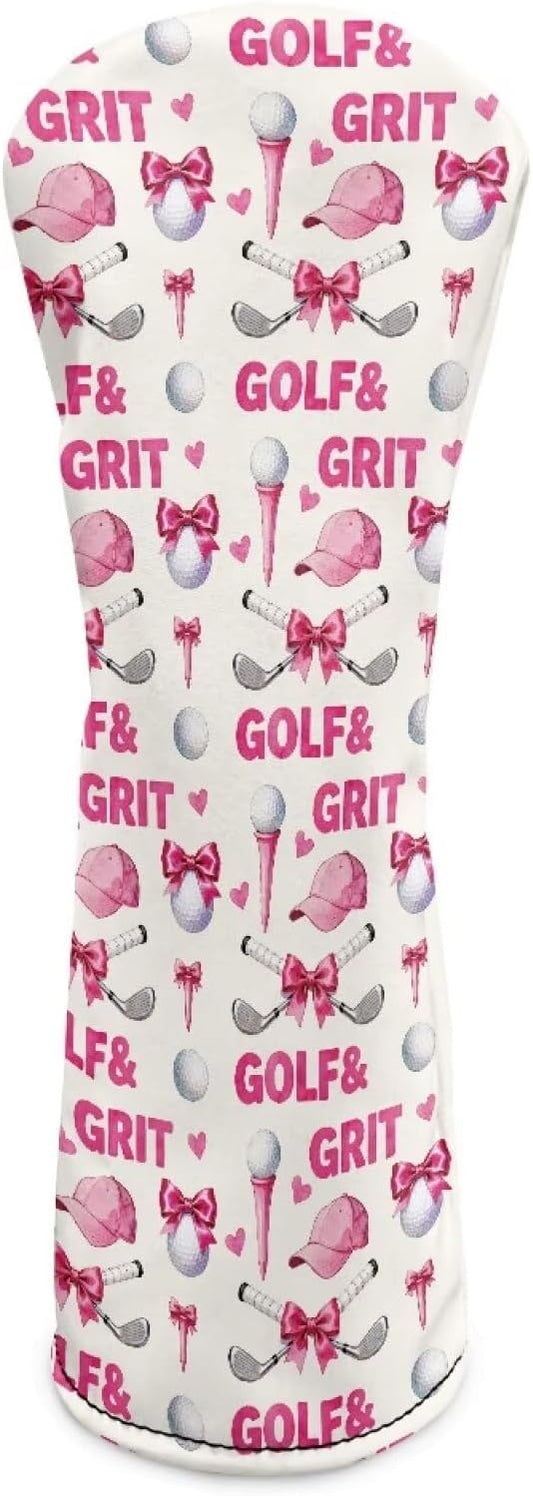 Rnyleeg Golf Club Head Covers for Women Driver Head Cover Leather Fairway Wood Headcover Hybrid Headcovers for Golf Clubs