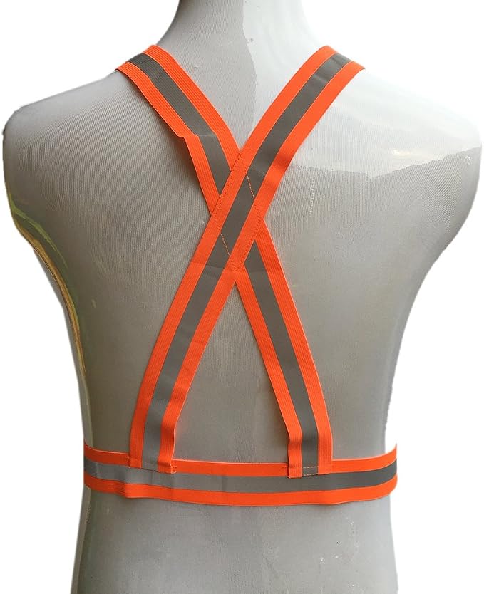 zojo Reflective Vest | Lightweight, Adjustable & Elastic | Safety & High Visibility for Running, Jogging, Walking,Cycling | Fits Outdoor Clothing (Pack of 10, Neon Orange)
