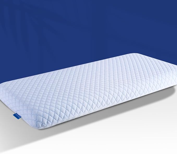 SofGlowly Ultra Thin Flat Pillows for Sleeping King Size -33x16 Inch, Cooling Memory Foam Pillow 2.75 inch Height Ultra Thin Pillow,Slim Bed Pillows for Stomach Back Sleeper