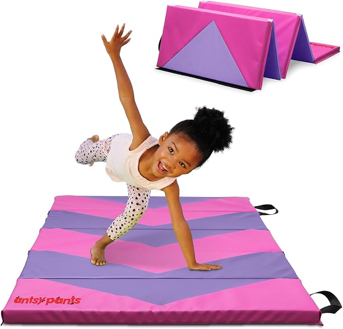 Antsy Pants Tumbling Mat for Kids – Gymnastics Mat, Easy to Clean, Sturdy, Foldable Tumbling Mats, Padded, Lightweight, Portable, Gymnastics Equipment for Active Play