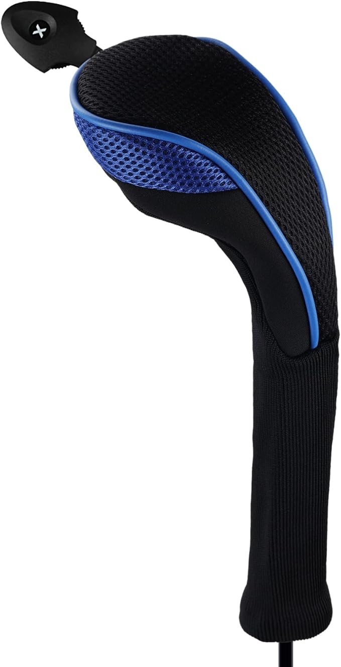 Andux 4 Pack Long Neck Golf Hybrid Club Head Covers Dial No. Tag CTMT-01 | Mesh Breathable material | all the Same Size | Coloured Piping | Pull-On Closure