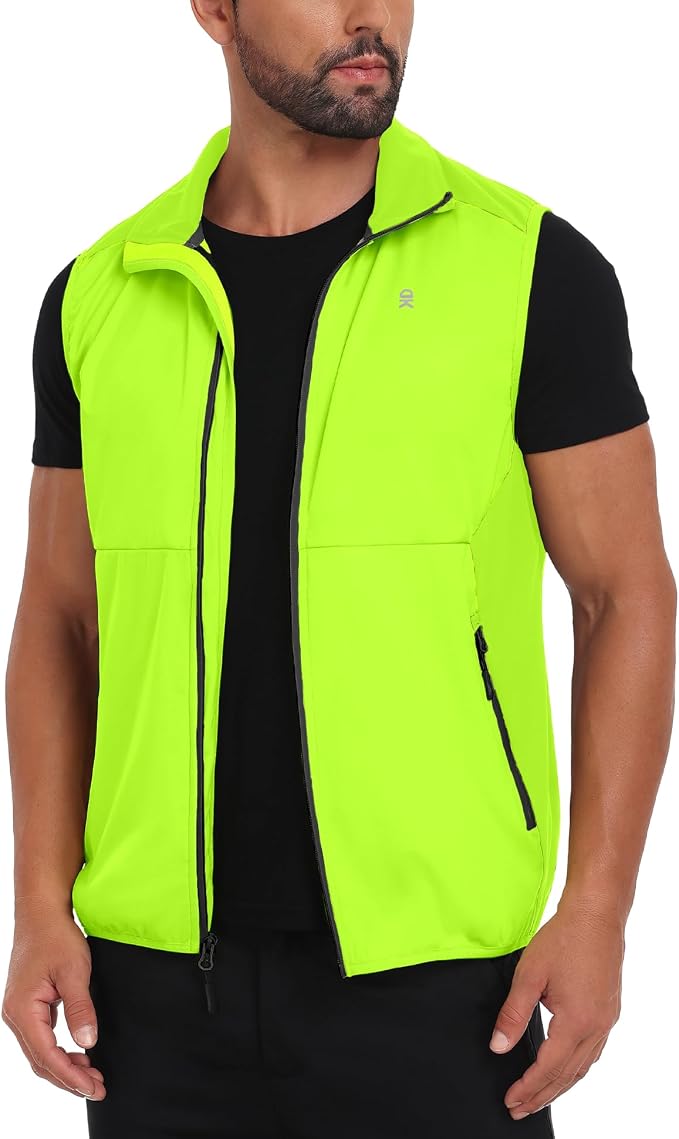 Little Donkey Andy Men's Water-resistant Outerwear Vests, Stretch Windproof Vest for Cycling, Running, Golf