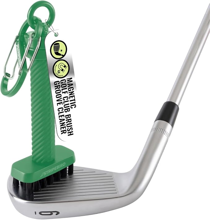 Magnetic Golf Club Brush - Detachable - Premium Nylon Bristles - Golf Bag Accessory - Golf Club Cleaner - Golf Tool