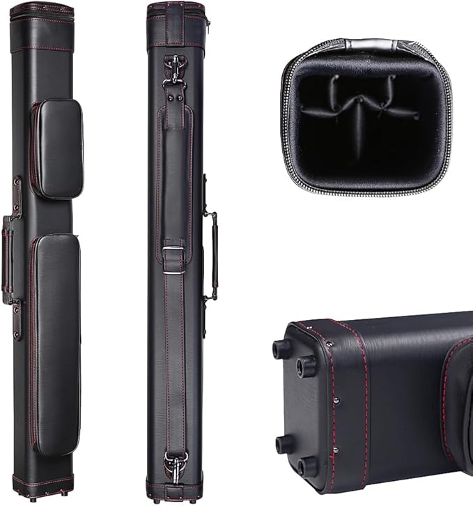 Pool Cue Case 2x3/3x5/4x4 Options Hard Case Pool Stick Case with Shoulder Straps & Handle for Pool Cue & Accessories