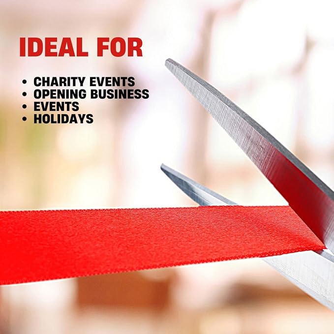 25" Giant Scissors for Grand Opening – Ceremony Big Ribbon Cutting Scissors Red for Special Events Heavy Duty Shears Inauguration and Ceremonies Theater Performances