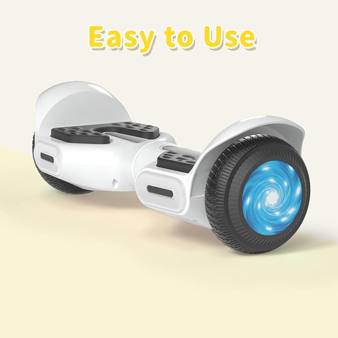 SIMATE 6.5" Scooter, Bluetooth Music Speaker and LED Light, Top 8.5mph & 8.5 Miles Range Power by Dual 250W Motor, Gifts for Kids Adults Boys, for All Ages