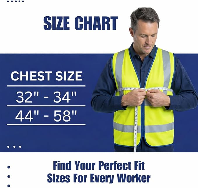 NYOrtho High Reflective Vest - Construction Vest - Universal Fit - ANSI/ISEA Class 2 - Sweat-Free With Reflective Material