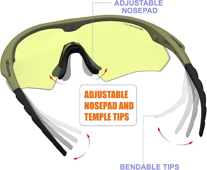 HTS HUNTERSKY S53 Anti Fog Tactical Shooting Range Safety Glasses ANSI Z87.1 Ballistic Eye Protection Hunting Airsoft Riding